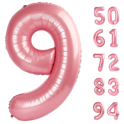 Pearlescent Pink 9 Balloon, Number Balloons 40 Inch, 9th Giant Birthday Decorations for Girls, 19th 29th Party Decorations Supplies, Number 9 Balloon