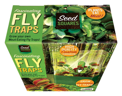 Unique Gardener Grow Your Own Venus Fly Trap, Complete Kids and Adults Square Terrarium Starter Kit to Plant Fascinating Man Eating Fly Traps, Includes All Supplies for Indoor Flytrap Terrariums
