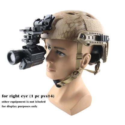 YSS PVS 14 Binocular Bridge Mount Modular Interface NVG Mount Adapter with AN/PVS-14 Dovetail Shoe and L4G24 Helmet Mount Suitable Monocular/Binocular Night Vision Goggles Aluminum Hollow Design