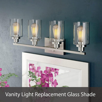 Aspen Creative 23655-60-4,Clear Wine Cup Glass Shade For Lighting Fixture.Size:4-3/4"D x 6-1/8"H,Center Hole:43mm. Set of 4.