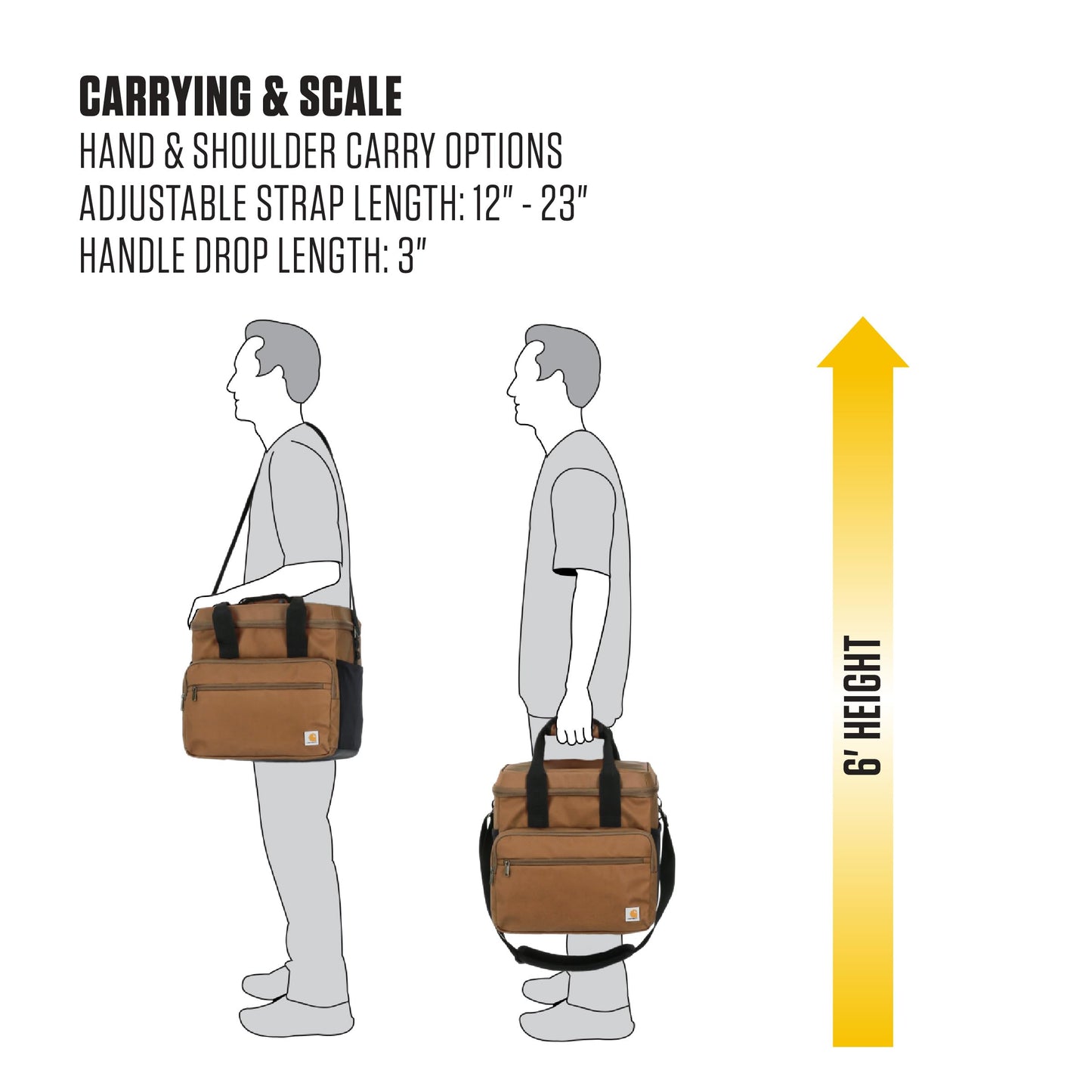 Carhartt Thick Foam Fully Insulated Cold Front Coolers, Premium Ice Retention, Durable Water Resistant Material W/Front Zippered Pocket, 24 Can Lunch Cooler, Bluestone