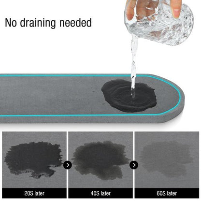 HOKEMOM Sponge Holder for Kitchen Sink with High Brush Holder, [Stay-Dry Anywhere & No Drainage Needed] Rustproof Stainless Steel Kitchen Sink Caddy Organizer with Water Absorbing Stone Tray, Black