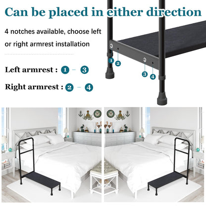 Gyykzz Step Stool with Handle, 30.5" Long Step Stools for High Beds/Bathtub/Kitchen, Height Adjustable Step Stool with Handle and Non-Skid Platform, Heavy Duty Stepping Stool Holds up to 400 lbs