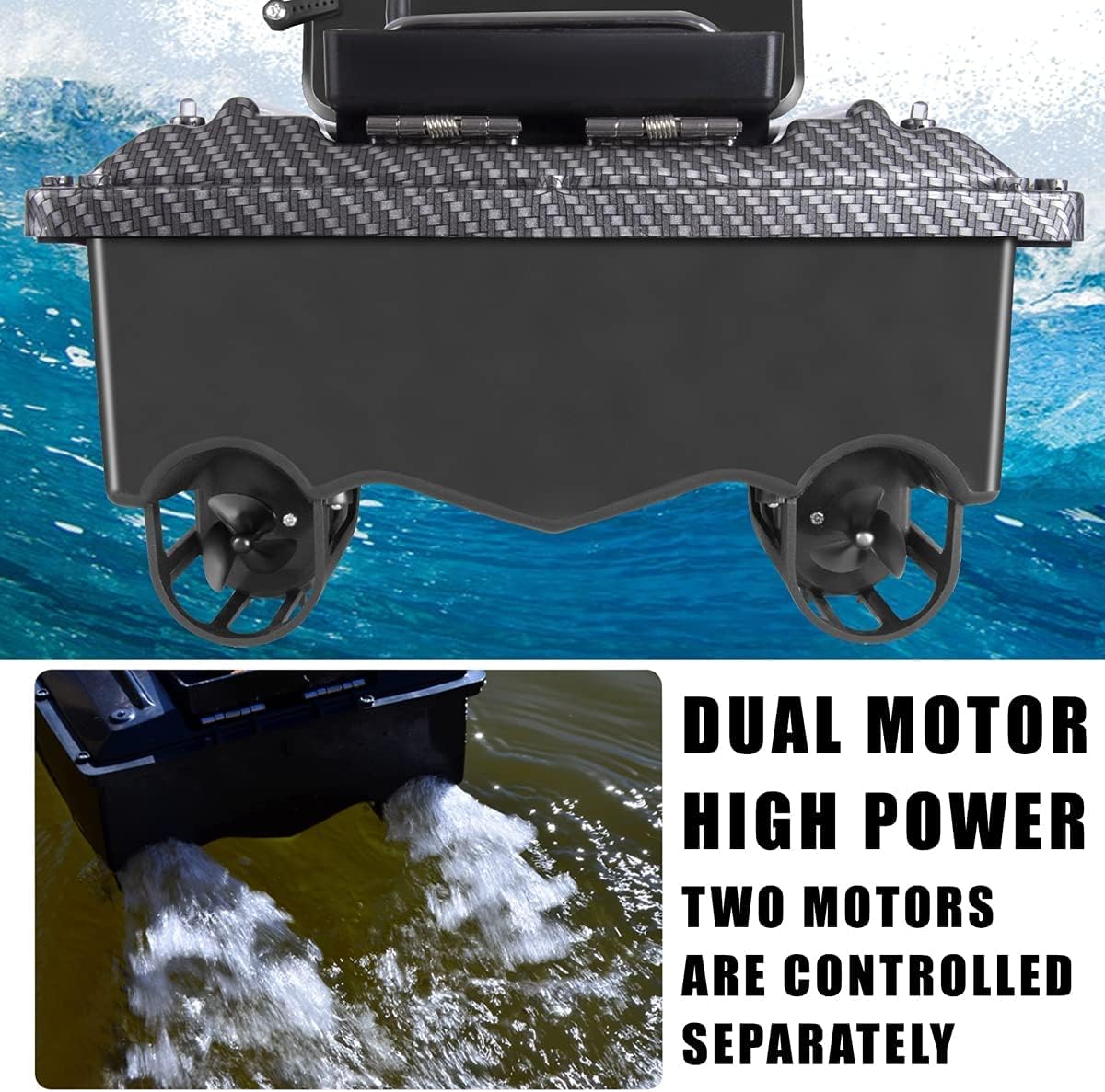 Bait Boat for Fishing RC Fishing Bait Boat for Carp Fishing - 546Yards Remote Control with 3.3lbs Loading (Grey)