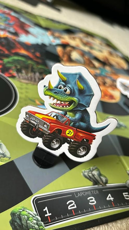 Raincorn Games - Dinosaur Rally Card &amp Dice Kids Board Game for Ages 4 - Family Games Classroom Activities for Kids Learning