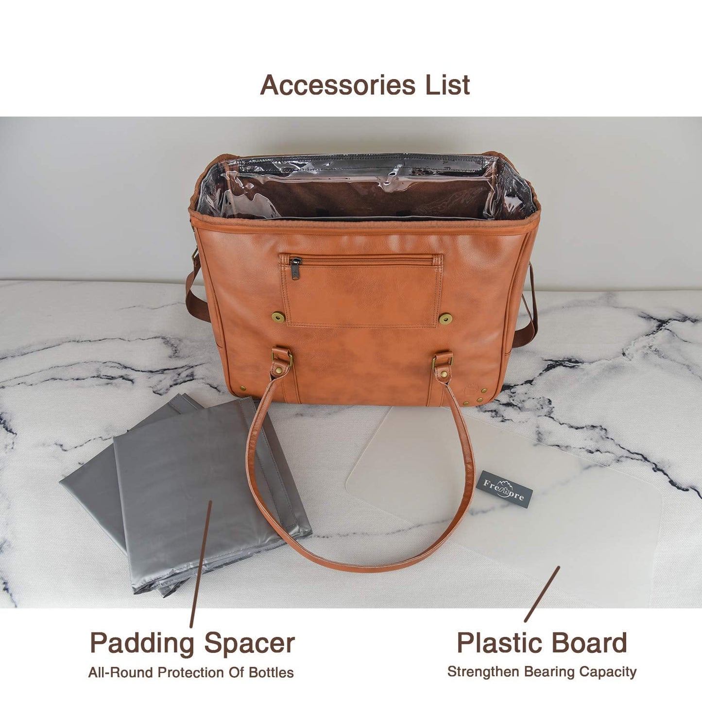 Freshore® 6 Wine Bottles Carrier Leather Bag - Insulated Cooler Travel Tote - Premium Large Portable Bottle Carrying, Waterproof Full Padding Wine Lovers Protection, Light Brown