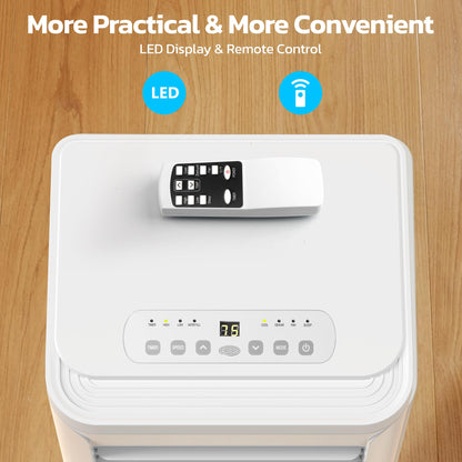 Electactic 8000 BTU Portable Air Conditioner for Rooms up to 450 Sq.Ft, 4 Modes Portable AC Unit with Cool, Dry, Fan and Sleep Modes, Remote and LED Display, Installation Kits for Home, Apartment