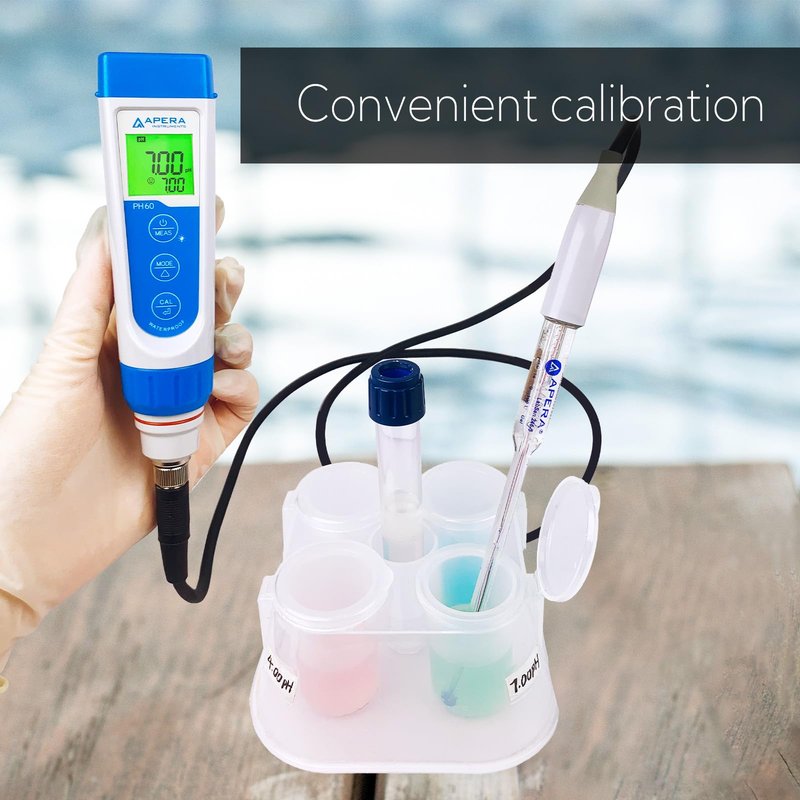 Apera Instruments, LLC-AI312 Apera Instruments Premium Series PH60F Flat pH Pocket Tester Kit for Surface pH Test e.g. Skin, Textiles, Paper, etc, ±0.01 pH Accuracy