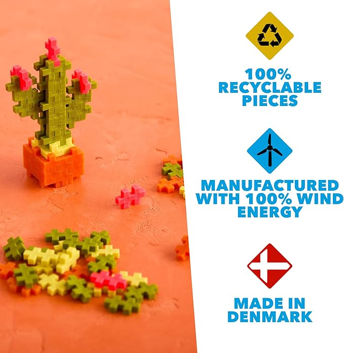 PLUS PLUS Playful Plant Packets 3D Puzzle Building Block Set 300 Mini Interlocking Pieces Fun Activies for Kids - 6 Pack