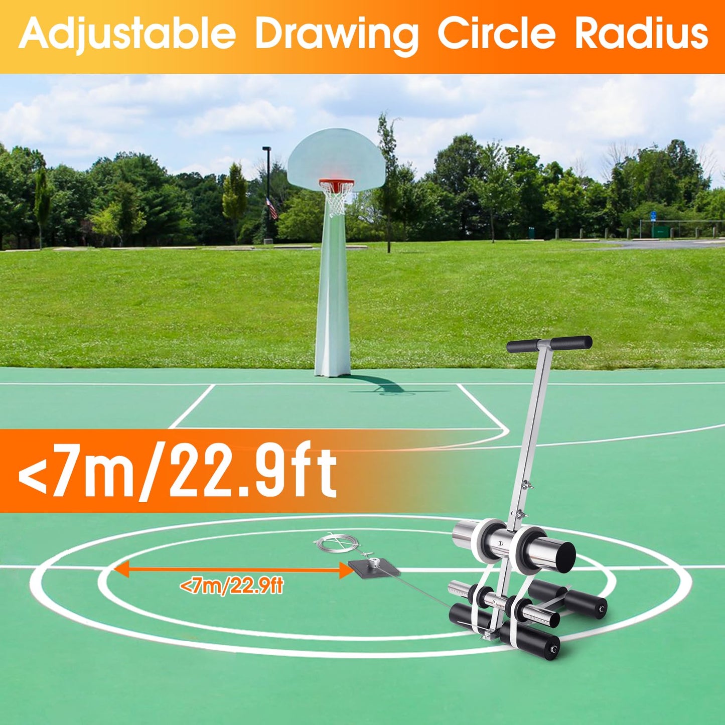 SWANSOFT Court Line Tape Machine, Parking Lot Striping Machine, Field Line Striping Machines, Floor Paint Tape Applicator Tape Pasting Machine for Asphalt Or Concrete, Driveway, Road Warning