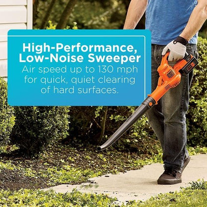 BLACK+DECKER 40V Max Cordless Sweeper & String Trimmer - Battery & Charger Included | Efficient Lawn Care