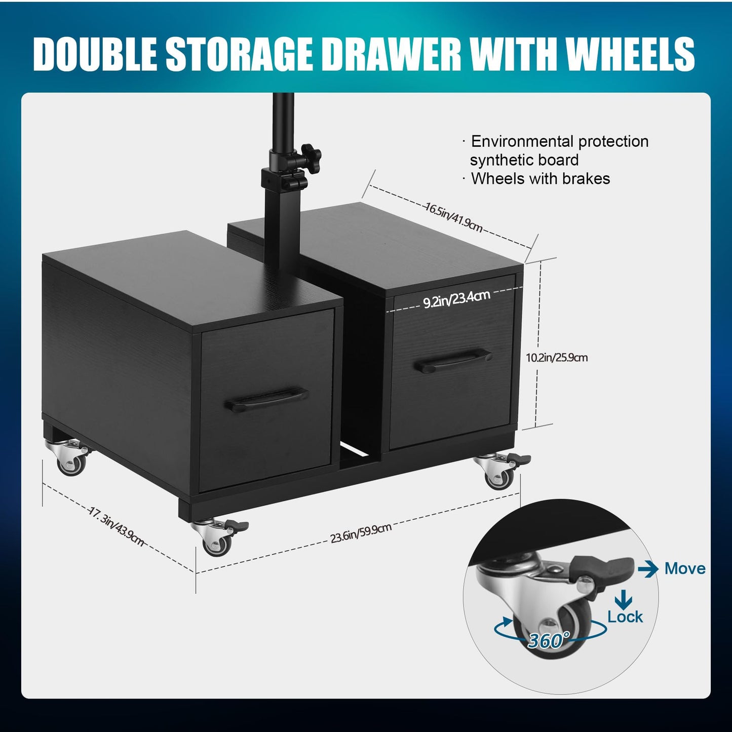 POARMEEY Tattoo Workstation Salon Trolley Cart and Storage Drawers with Wheels,Tattoo Tray Adjustable Height Storage Rolling Tray