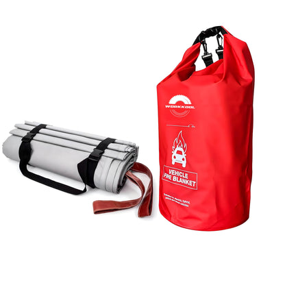 WORKKOOL Emergency Battery Blankets for Car,Fiberglass Fire Extinguisher Blanket,Survival Safety Fire Suppression Blanket for Electric/Fuel Vehicle Accidents with Carry Bag(13.12 * 19.7)