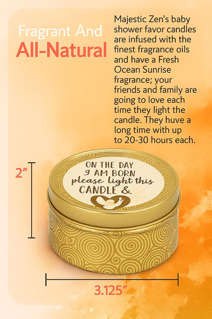 Majestic Zen Baby Shower Candle Favors Gift Set |9-Pack Neutral Scented Soy Wax Candles with Fresh Baby Powder |Long Lasting 40 Hour Burn |Unique Gender Reveal Party Favors & Baby Shower Decorations