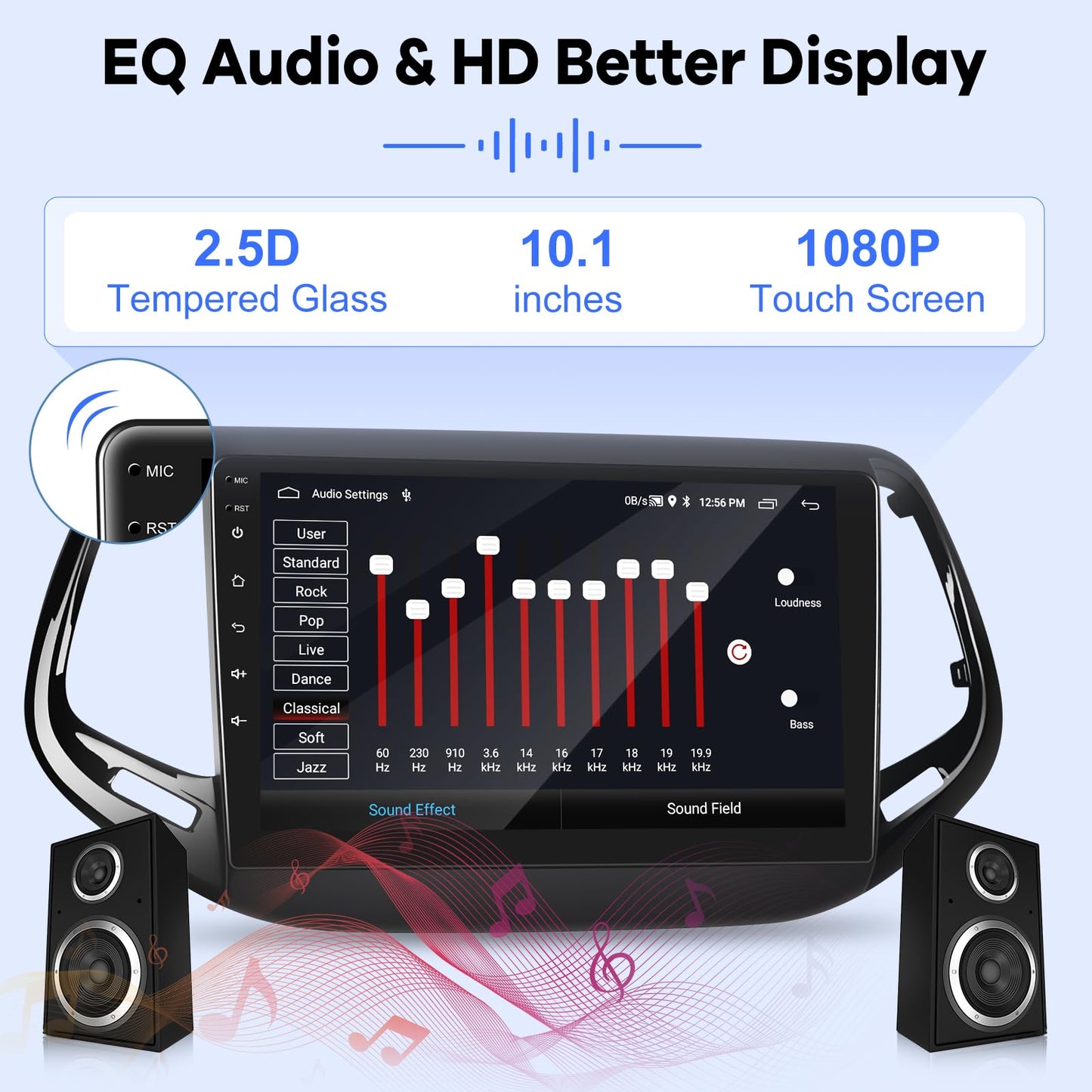 [2G+64G] Car Radio for Jeep Compass 2017-2020, 10 inch Touch Screen Android 13 Stereo, Carplay/Android Auto/EQ Audio/SWC/Bluetooth +AHD Backup Camera