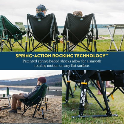GCI Outdoor Puff Rocker Chair - Comfortable Folding Design | Navy Color for Relaxation