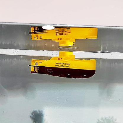 Tipmant Mini RC Submarine Toy Remote Control Boat Underwater Electric Diving Water Fish Tank Kids Birthday Gift (Yellow)