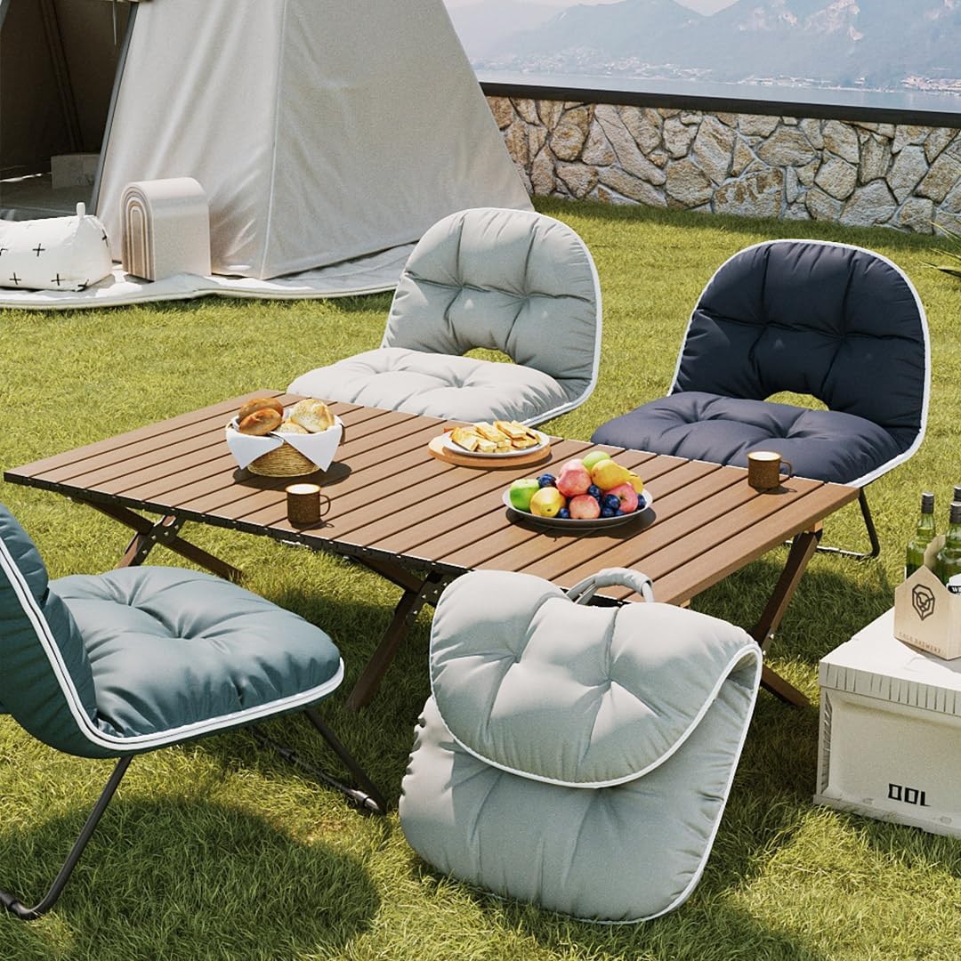 UNM Super Soft Leather Folding Chair - Portable Camping Chair with Heavy-Duty Support | Lightweight & Versatile for Travel, Picnic, Hiking, Fishing, Patio - White