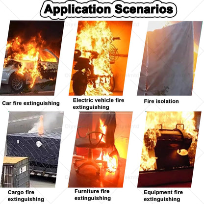 MDYHY Fire Blanket for Vehicles, Reusable Flame Retardant, Silicone Coated Emergency Fire Suppression Blanket for Home, Office & Caravan, 4m x 6m (13.1ft x 19.7ft)
