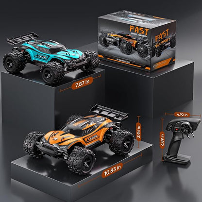 1:18 Fast RC Cars for Adults - 38+ KPH Off Road Remote Control Car - High Speed RC Monster Truck 4x4 All Terrain