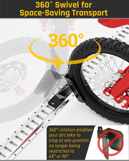 Wyckoff 4-Pack E-Track Dirt Bike Wheel Chock with Track Clip, 360° Swivel, Under 1-Minute Install Remove, Fits Floor or Wall E-Track, Heavy-Duty Accessory for Trailers, Dirt Bikes & Bicycles (4-Pack)