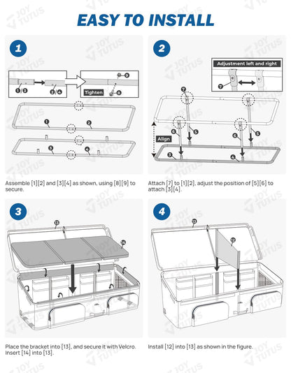 JOYTUTUS Upgrade Full Size Truck Bed Cargo Box Organizer for Pickup, Waterproof Truck Bed Cargo Bag, Storage Organizer Carrier Accessories for Groceries, Golf, Easily Slide in and Out, Easy Access