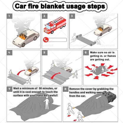 MDYHY Fire Blanket for Vehicles, Reusable Flame Retardant, Silicone Coated Emergency Fire Suppression Blanket for Home, Office & Caravan, 4m x 6m (13.1ft x 19.7ft)