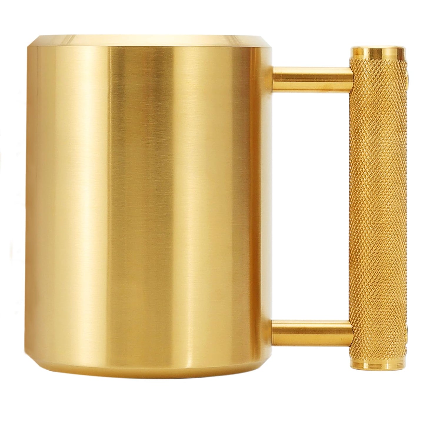 Heavy Mug Weighted Mug 18LB/8KG 10 oz Heavy Workout Cup with Non-Slip Handle, 304 Stainless Steel Fitness Dumbbell Coffee Mug for Home Gym Training, Arm Strength Challenge,Golden
