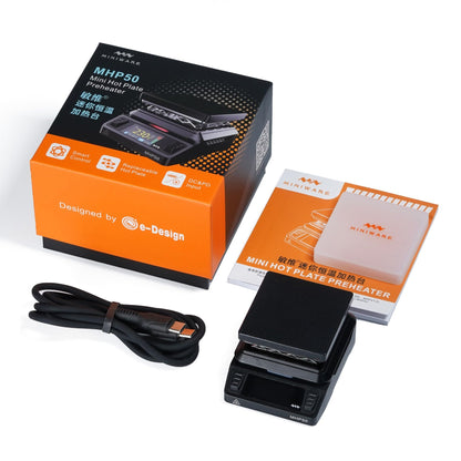 YKEY Original MHP50 ELectric Hot Plate Preheater Soldering Preheating Station Welder Rework Heater Lab DC and PD Input 100W,Temperature Adjustable 100-350°C,50X50mm,OLED Display (NO POWER SUPPLY)
