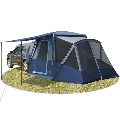TIMBER RIDGE 5-9 Person SUV Tent with Screen Porch and Awning for Family Camping, Weather Resistant and Portable Van or Car Tent, Includes Rainfly and Storage Bag, 13' W X 10' L X 7.1' H, Blue