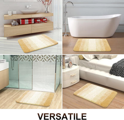 OLANLY Bathroom Runner Rug - Extra Soft Microfiber Mat with Rubber Backing | Quick Dry, Washable, 59x20, Light Yellow
