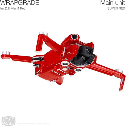 WRAPGRADE Skin Stickers Compatible with DJI Mini 4 Pro | Full Wrap (Super Red)