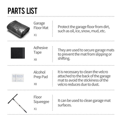 WELKIN Containment Mat,(7'9" x 18'),Non-Slip Garage Floor Mat - Heavy Duty Waterproof Protection from Snow, Rain and Mud for Cars