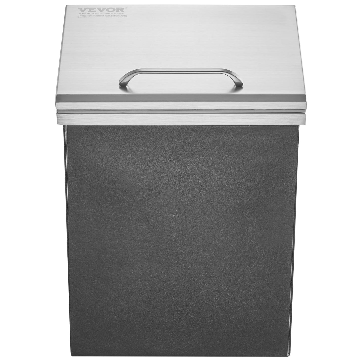 VEVOR Drop in Ice Chest, 14" L x 12" W x 18" H Stainless Steel Ice Cooler, Commercial Ice Bin with Hinged Cover, 40 qt Outdoor Kitchen Ice Bar, Drain-Pipe and Drain Plug Included, for Cold Wine Beer