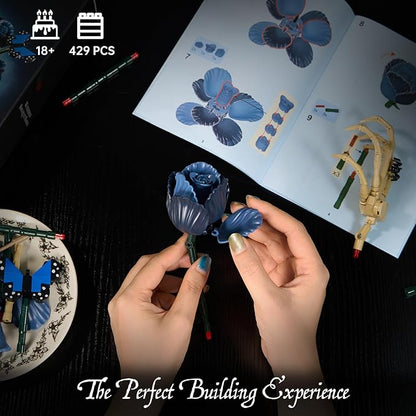 Corpse Emily Bouquet Roses Building Set Gothic Floral Flower Model Set for Dark Romancet Compatible with Lego Withered Flower Building ToysValentine's Day Gifts for Women Adults Fans (429 PCS)