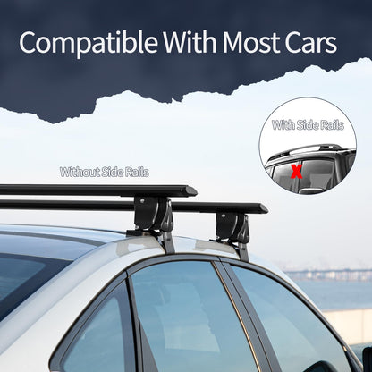 YHAAVALE 55" Roof Rack Cross Bars,Adjustable Aluminum Crossbars Replacement for Cargo Carrier Kayak Bike Snowboard