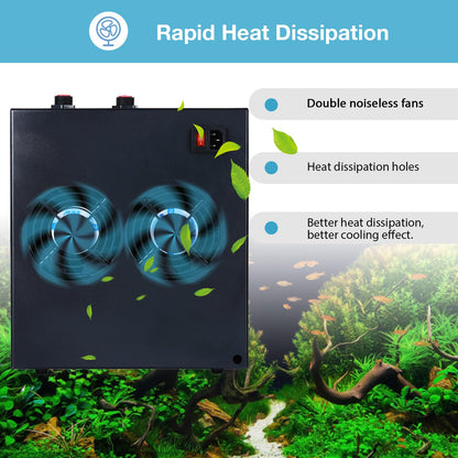 Ezcasch Aquarium Chiller, 79gal 1/3 HP Water Chiller for Cold Plunge, Hydroponic Cooler Fish Tank Cooling System for Axolotl Coral Reef Shrimp with Water Pump and Pipe for Home Use (79gal/300L, 1/3HP)