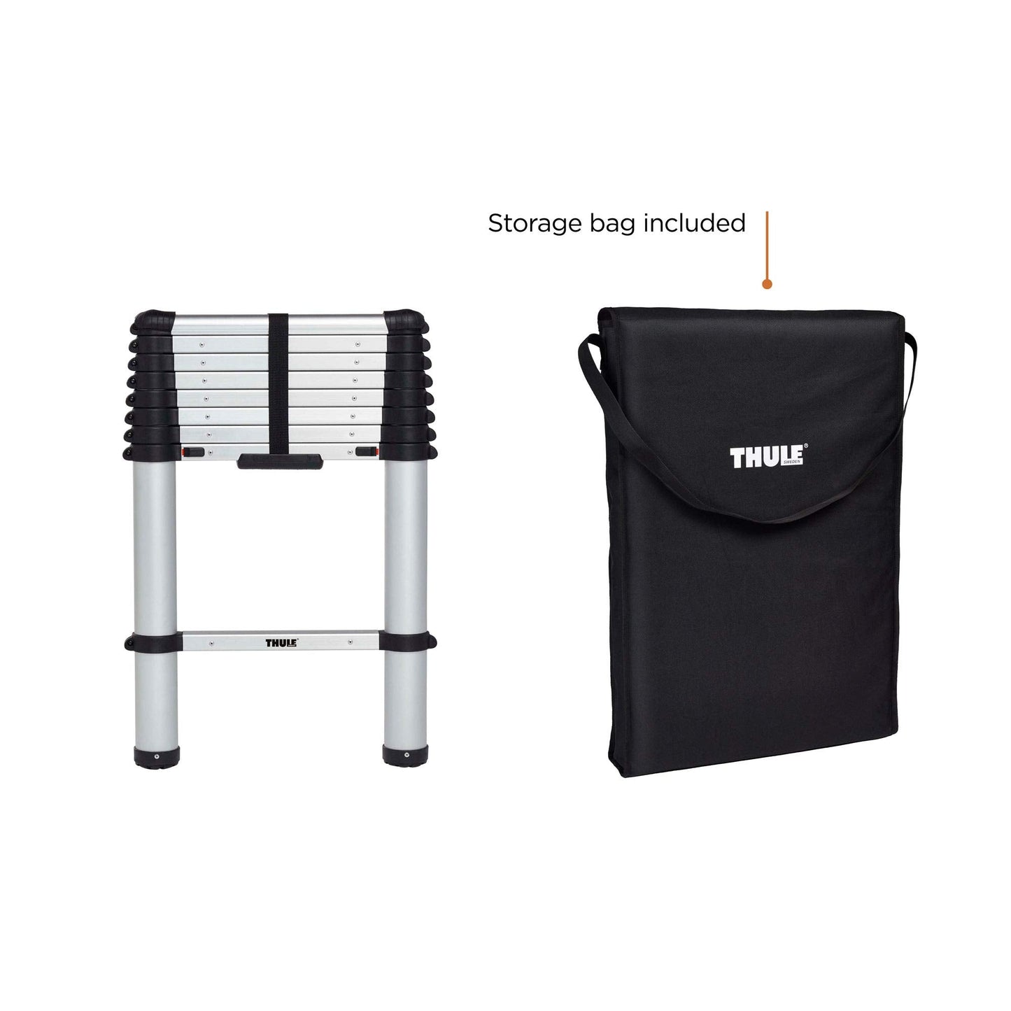 Thule Van Ladder - 9 Steps - 8.5Ft Extension - Telescoping Van Ladder - Easy Close System - EN:131 Compliant
