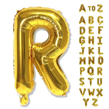 40 Inch Foil Letter Balloon, Big Alphabet R Word, Large Self Inflating Gold Decor for Custom Name, Helium Balloons for Women Birthday Party Anniversary Decoration Supplies