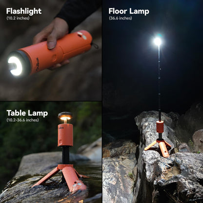 Outask Camping Light Telescopic, Collapsible Magnetic Camping Lantern with 12000mAh Battery, Telescoping IPX6/IPX7 Waterproof Flashlights, Camping Lamp for Emergency, Camping