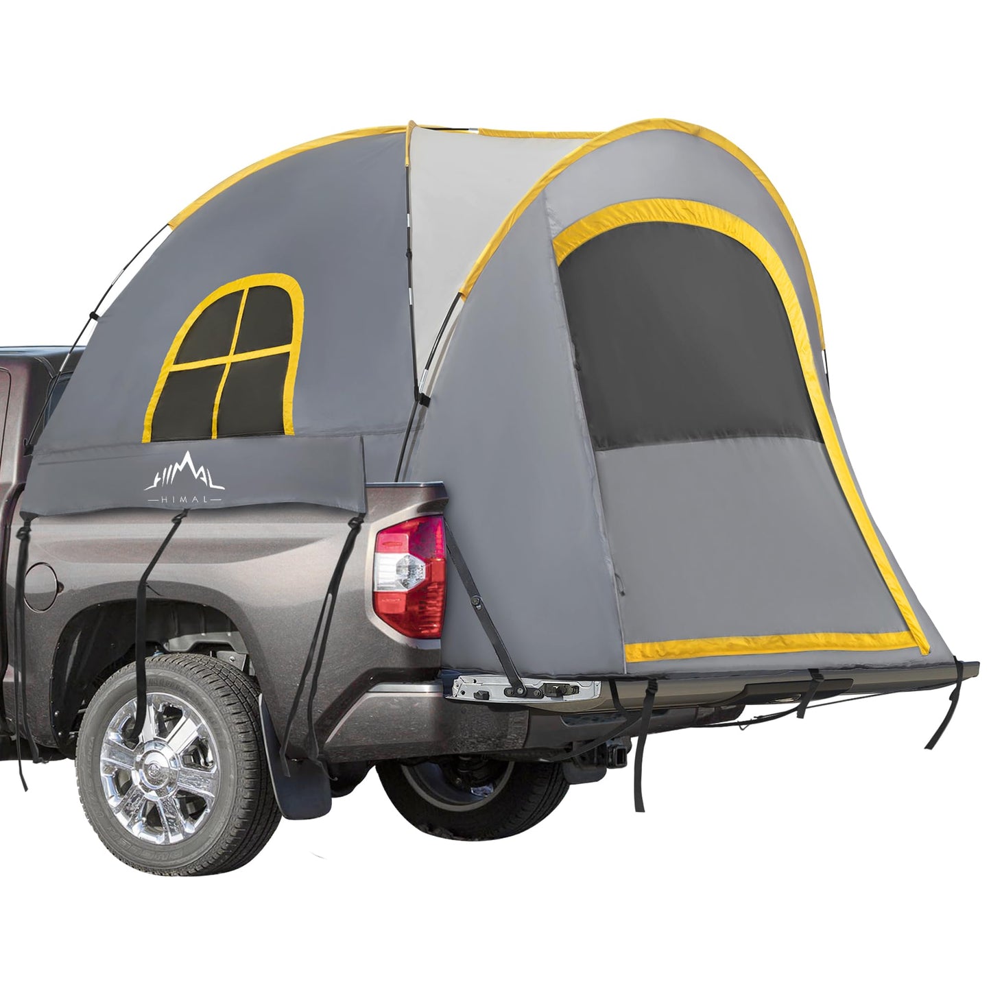 GoHimal Pickup Truck Tent, Waterproof PU2000mm Double Layer for 6.5 FT Truck Bed, Portable Bed Tent for Camping, Gray