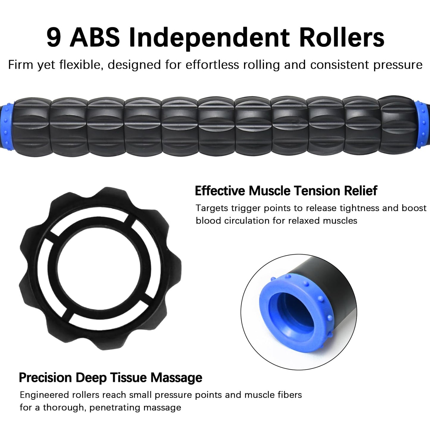 Muscle Roller, Massage Roller Stick for Athletes, Help Reducing Muscle Soreness Cramping Tightness Leg Arms Back Calves Muscle Massager