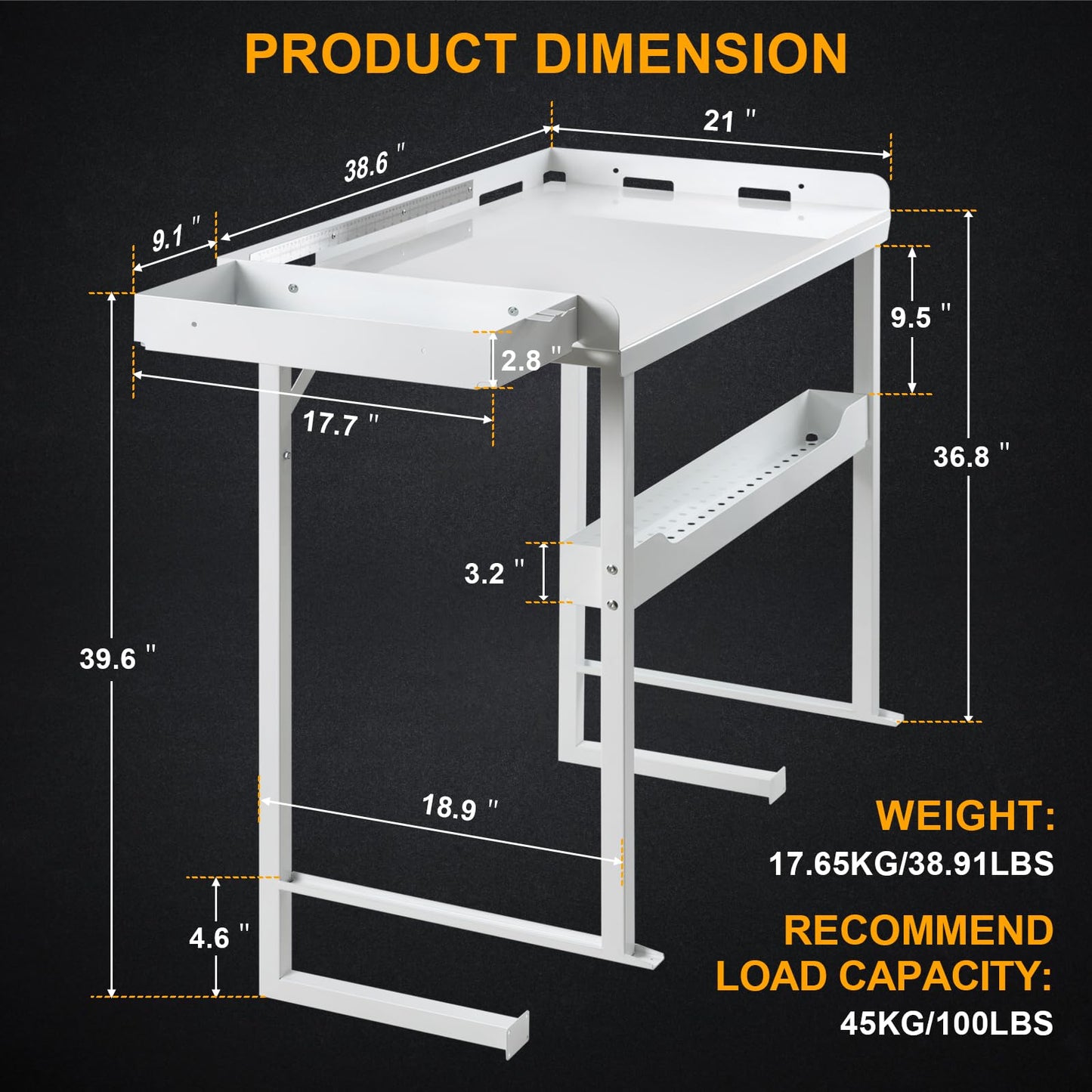HomiShare Professional Heavy-Duty Dock-Mounted Fish Fillet Table, Corrosion-Resistant, Ergonomic Dock Cleaning Station with HDPE Cutting Board & Tool Storage