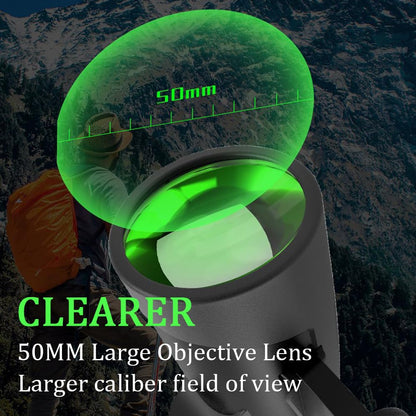 Monoculars 10-30X50 Zoom High Powered Waterproof Portable Telescope BAK-4 Prism FMC Lens High Power Clear Low Light Vision Adapter Sturdy Tripod for Hunting Hiking Camping Gifts for Men