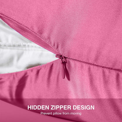 Mulberry Silk Pillow Cases - Ultra Smooth & Breathable Cooling Satin | Standard Size 20x26 Inches, Berry Red