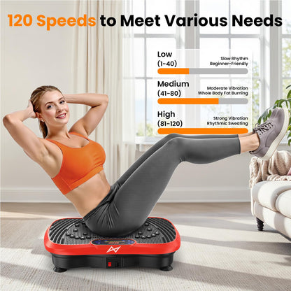 AXV Vibration Plate Fitness Platform Exercise Machine Vibrating Shaking Full Body Shaker Workout Vibrate Stand Shake Board Sport for Weight Loss Fat Burner for Gym Home Office