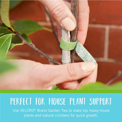 VELCRO Brand Garden Ties - Reusable & Adjustable Plant Supports | 50 ft x 1/2 in, Green Recycled Plastic