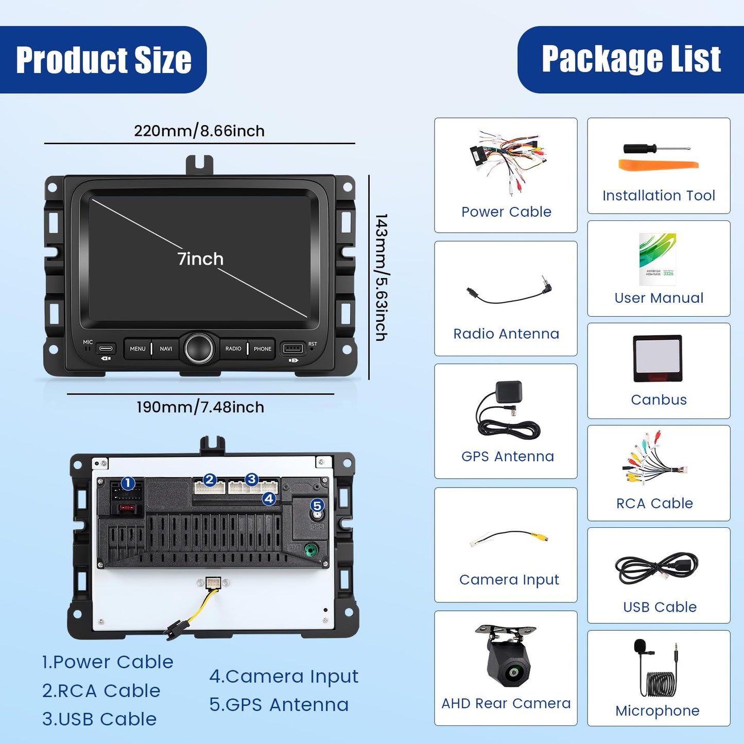 5Ghz WiFi 4G+64G Android 15 Car Radio for Jeep Renegade 2016-2021/Jeep Compass 2017-2020 Car Stereo with Wireless Carplay Android Auto,5.0 Bluetooth,Build-in EQ,7inch IPS Touchscreen,GPS,FM/RDS SWC