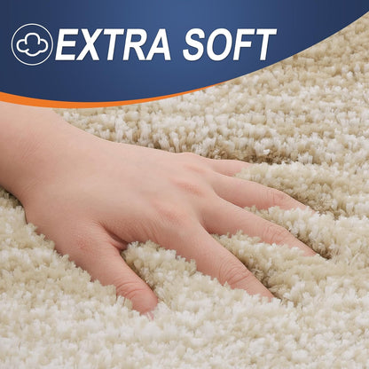 OLANLY Bathroom Runner Rug - Extra Soft Microfiber Mat with Rubber Backing | Quick Dry, Washable, Tan 47x20
