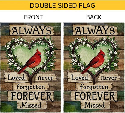 God Bless America Cardinal Garden Flag - Double-Sided 12x18 Inch Burlap Decor for Spring & Memorial Day